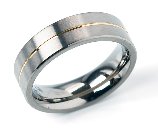 Boccia 0101 21 Ring titanium zilver en goudkleurig 6 mm