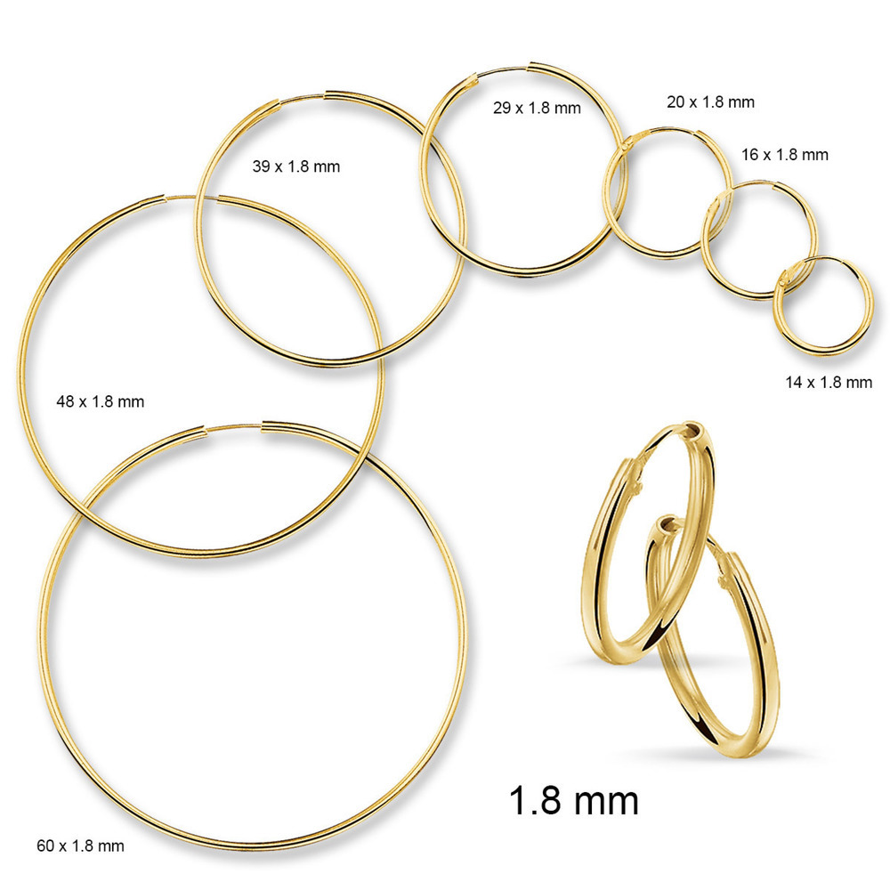Conclusie racket aankomen Gouden oorringen 4001283 van 1.8 mm dikte | Trendjuwelier