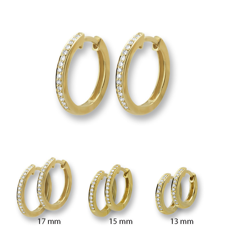 Traditie Saga in stand houden Gouden oorringen met diamant van 13.0 mm | Trendjuwelier
