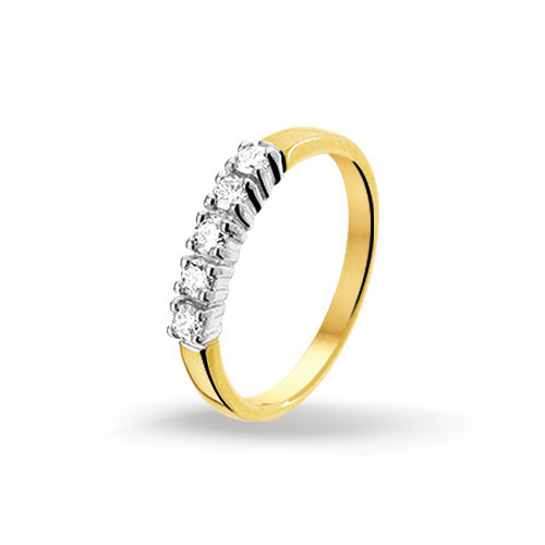 doe alstublieft niet geroosterd brood roddel Bicolor gouden dames ring diamant 4206957 | Trendjuwelier