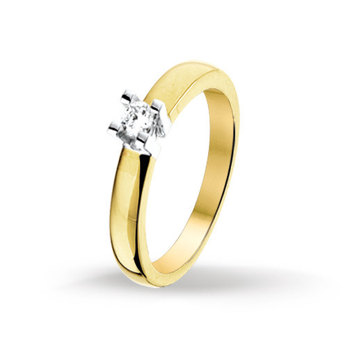 redden Halve cirkel sneeuw Bicolor gouden dames ring diamant 4204979 | Trendjuwelier