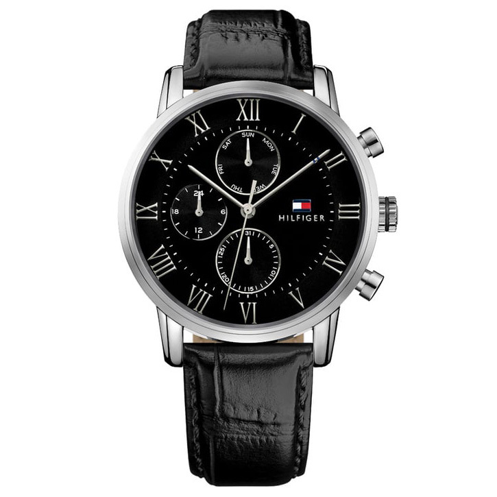 Tommy Hilfiger Kane TH1791401 horloge Leer Zwart Heren