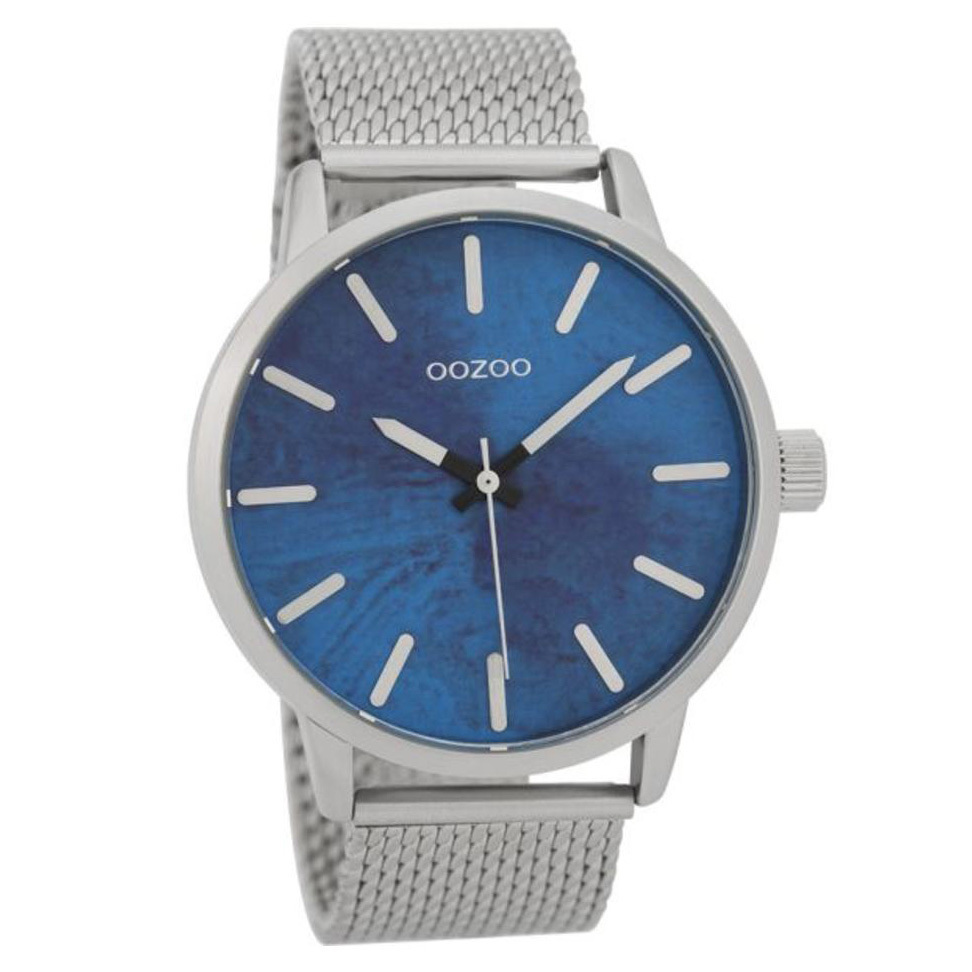 overschrijving overzee Notitie OOZOO C9656 Horloge Timepieces Collection staal zilverkleurig/blauw 45 mm |  Trendjuwelier.nl