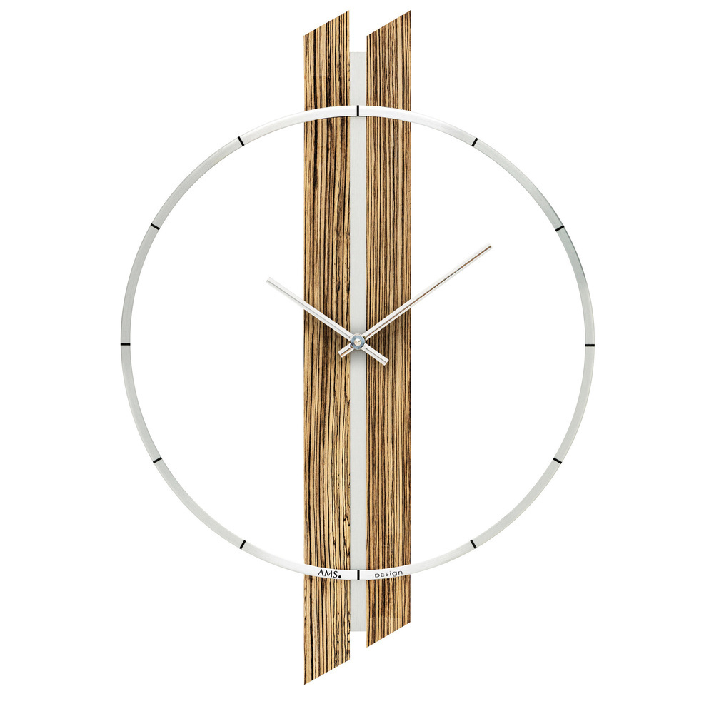 tij Deens reparatie AMS 9606 Design wandklok hout en aluminium | Trendjuwelier