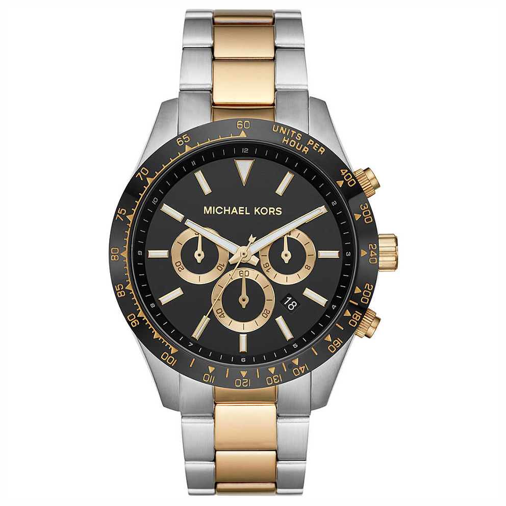 Michael Kors MK8784 Horloge Layton Chrono zilver goud 45 mm