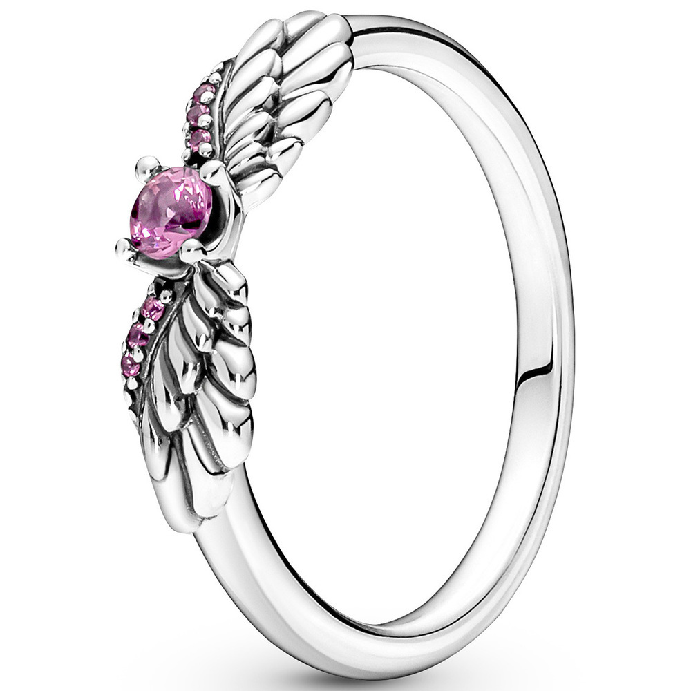 Bewust Nietje lezer Pandora 198500C02 Ring Sparkling Angel Wings kristal roze