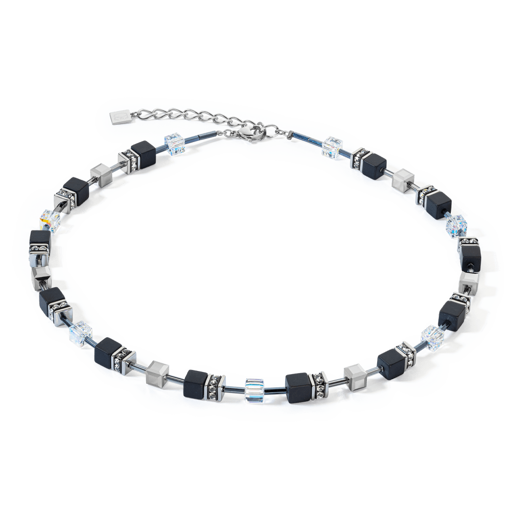 coeur-de-lion-geocube-4018-10-1318-zilverkleurig-collier-met-zwart-onyx-kristal-en-strass-lengte-verstelbaar-42-48-cm