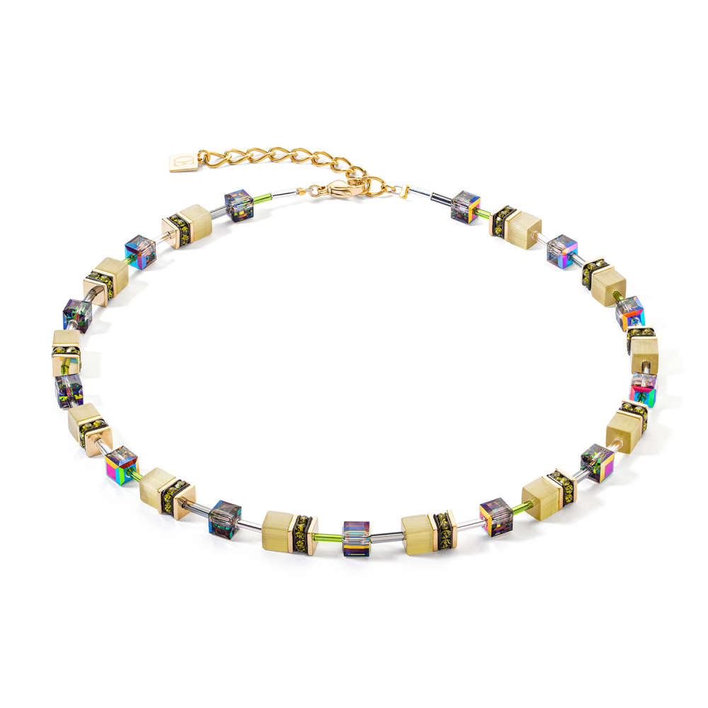 coeur-de-lion-geocube-4020-10-0900-iconische-ketting-met-olijfgroene-kristallen-strass-goudkleurig-lengte-verstelbaar-42-48-cm