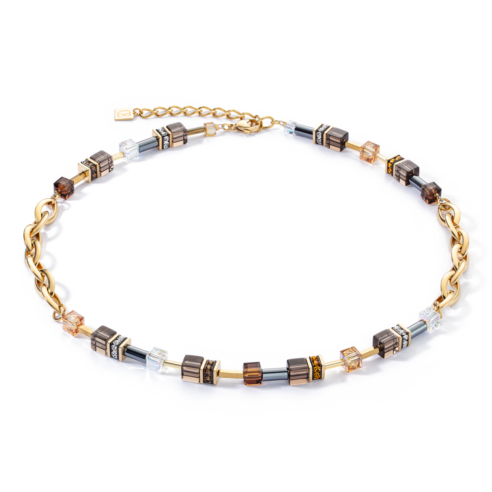 coeur-de-lion-geocube-4524-10-1116-chunky-ketting-met-hematiet-en-kristal-kwarts-lengte-verstelbaar-45-5-51-5-cm