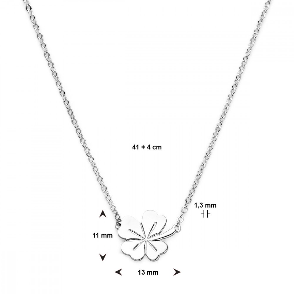 klavertje-vier-collier-gerhodineerd-zilver-1-3-mm-breed-lengte-verstelbaar-41-45-cm