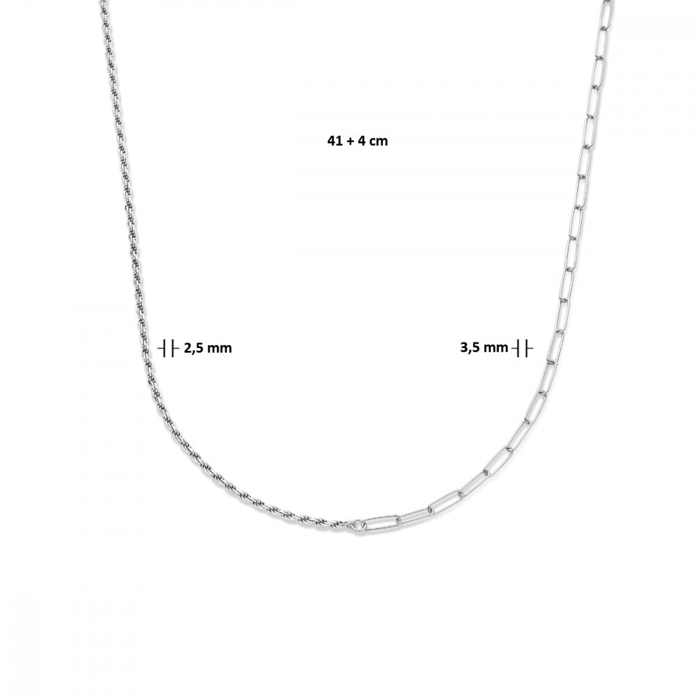 combi-collier-3-5-mm-schakelcollier-zilver-lengte-verstelbaar-41-45-cm