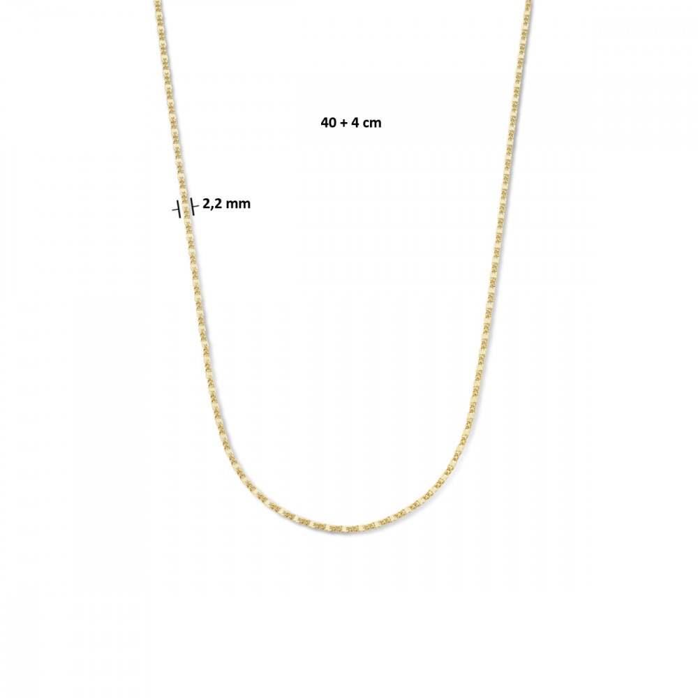 gourmet-2-2-mm-schakelketting-goud-op-zilver-lengte-verstelbaar-40-44-cm