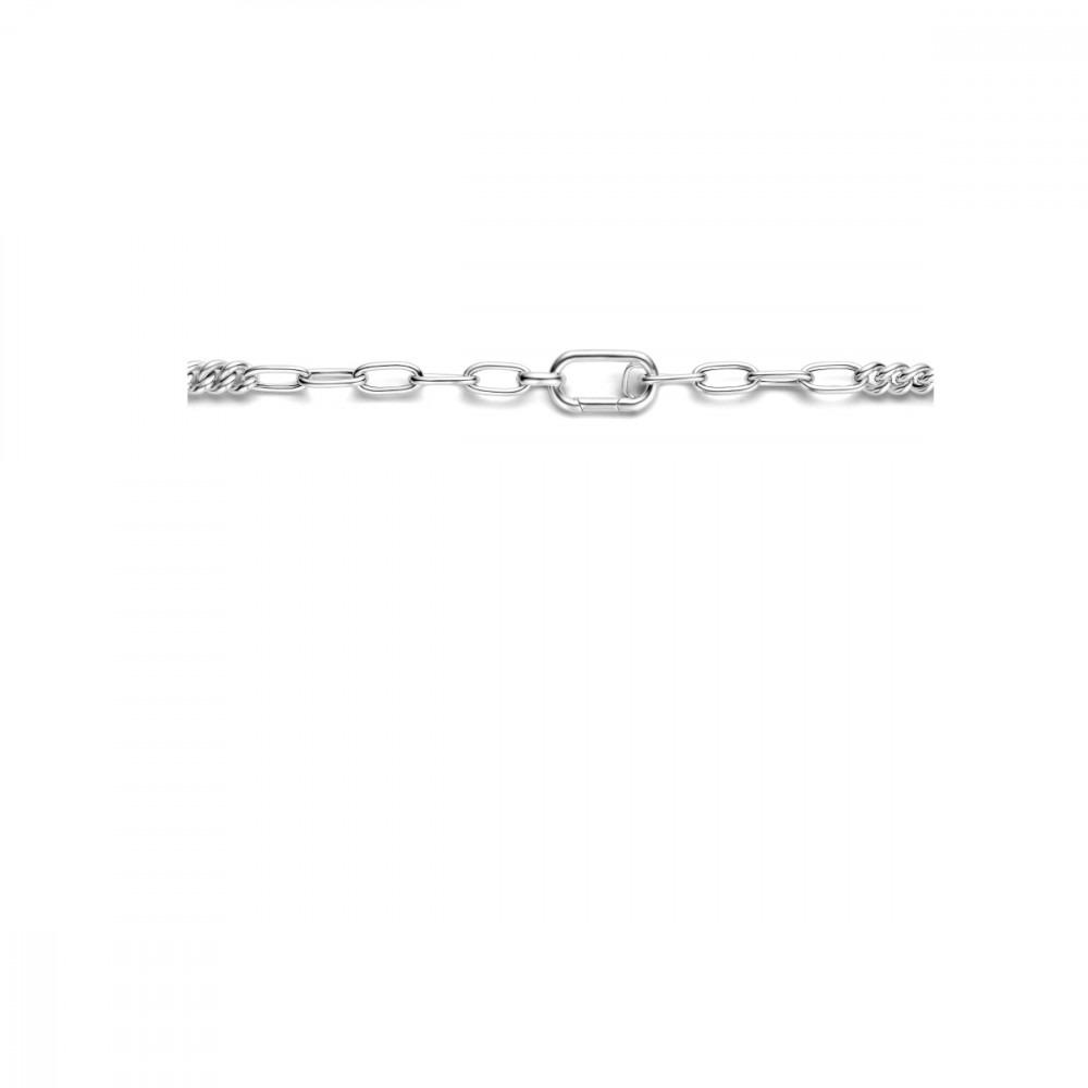 gourmet-en-paperclip-schakelcollier-zilver-lengte-45-cm