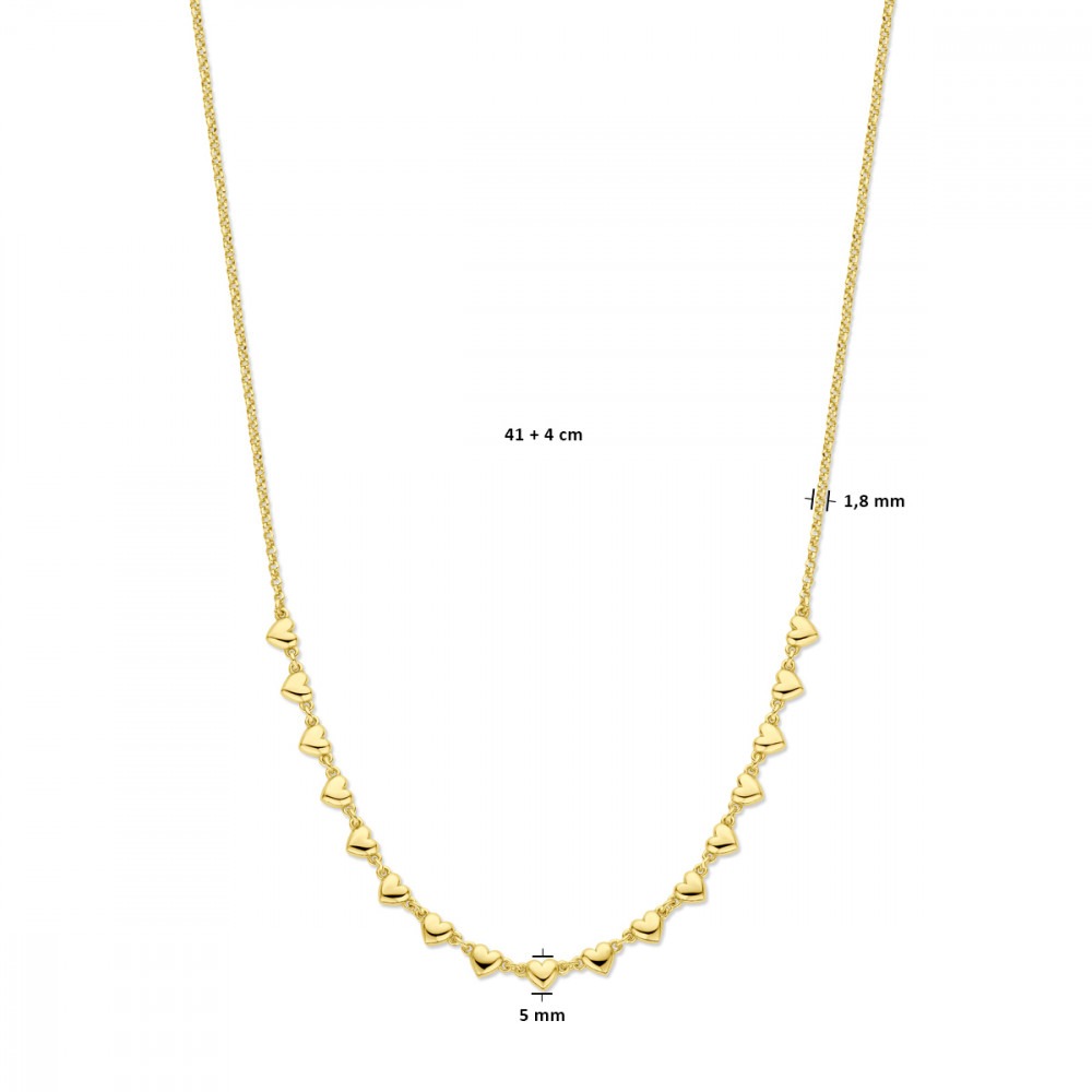 hartje-1-8-mm-ketting-goud-op-zilver-met-hartjes-lengte-verstelbaar-41-45-cm