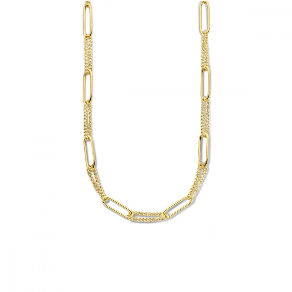 paperclip-gourmet-schakelcollier-7-2-mm-gold-plated-lengte-verstelbaar-42-45-cm