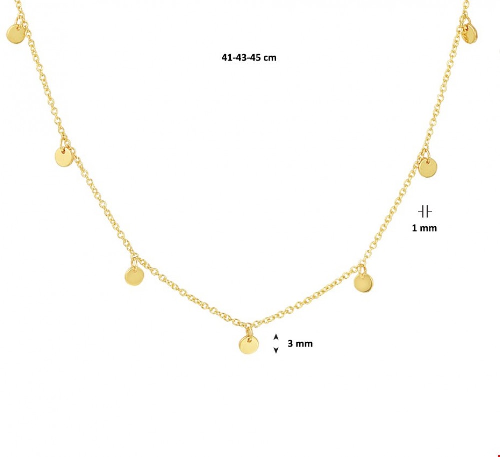 rond-bolletje-1-mm-schakelcollier-goud-lengte-45-cm