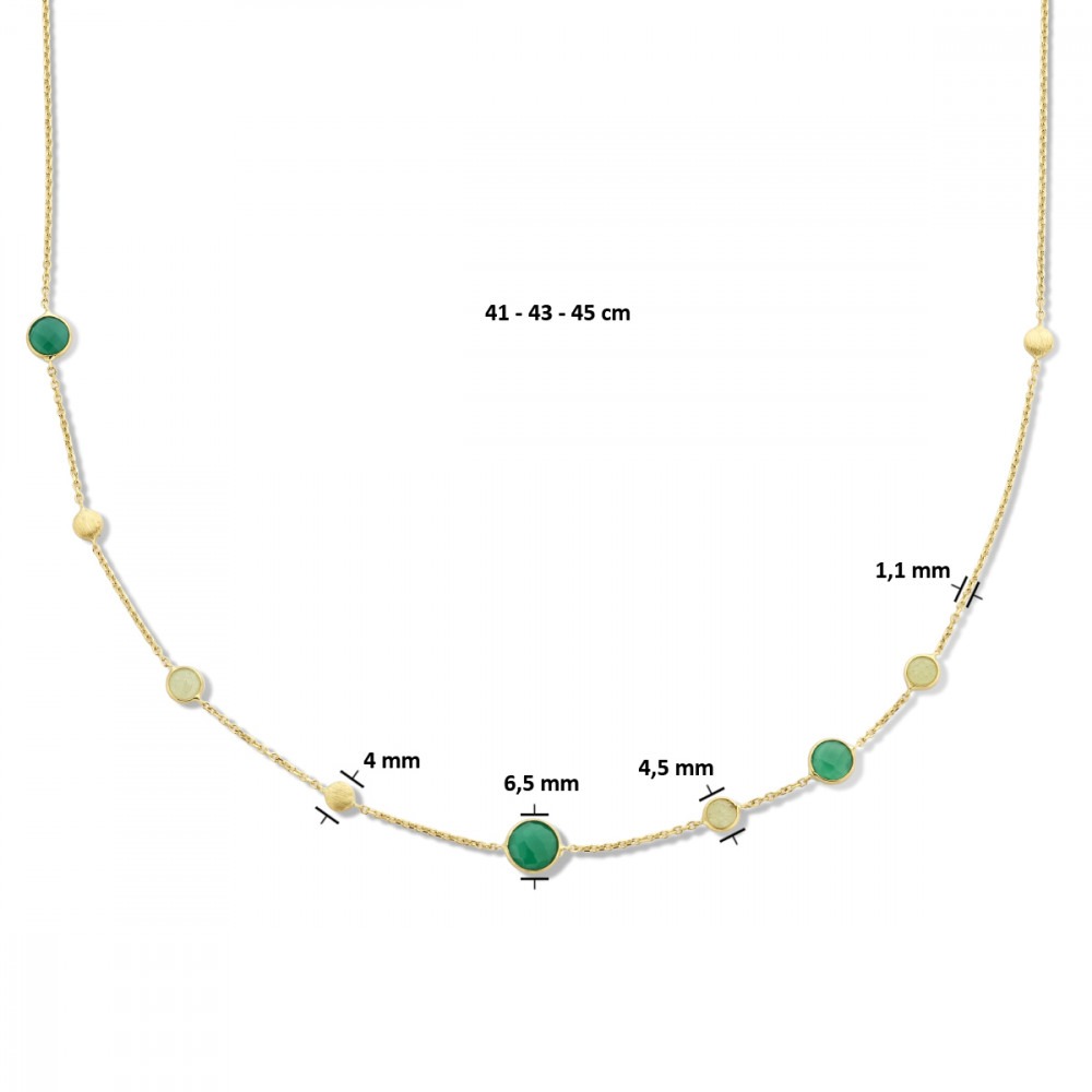 ronde-edelsteencollier-groen-agaat-en-kwartsiet-14-karaat-goud-lengte-verstelbaar-41-45-cm